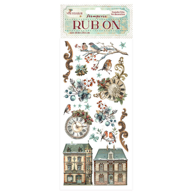 Stamperia Rub-on cm 10,16x21,6 - The Nutcracker clocks