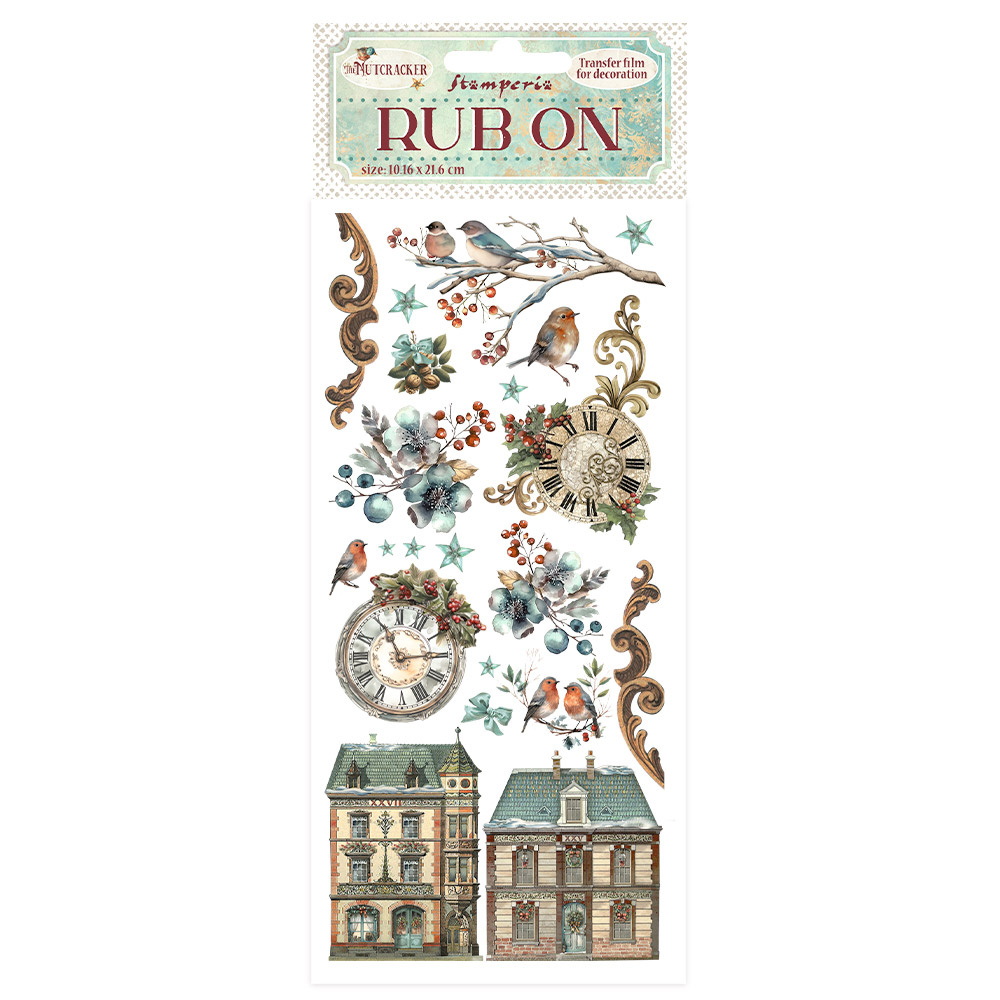 Stamperia Rub-on cm 10,16x21,6 - The Nutcracker clocks
