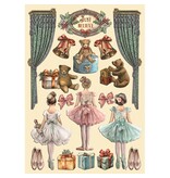 Stamperia Colored Wooden shape A5 - The Nutcracker ballet and teddy