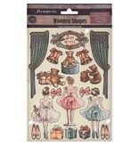 Stamperia Colored Wooden shape A5 - The Nutcracker ballet and teddy