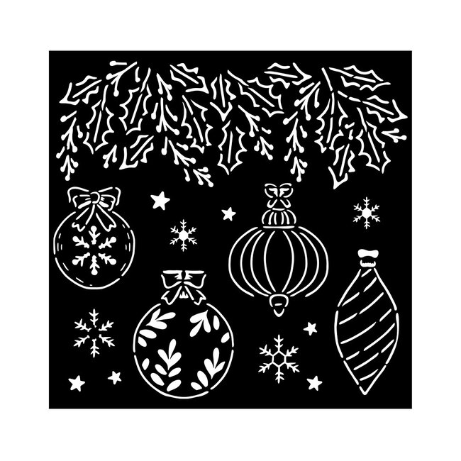 Stamperia Thick stencil cm 18X18 - The Nutcracker christmas balls