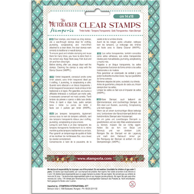 Stamperia Acrylic stamp cm 14x18 - The Nutcracker poinsettia