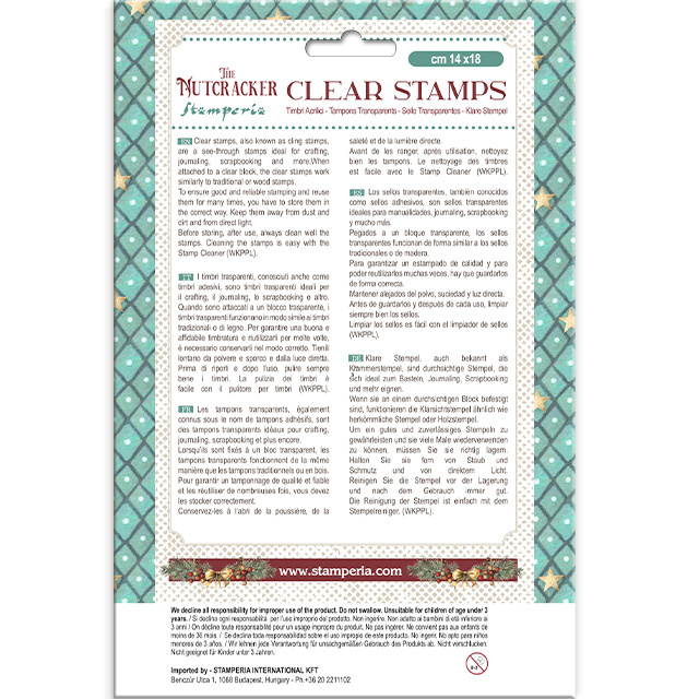 Stamperia Acrylic stamp cm 14x18 - The Nutcracker poinsettia