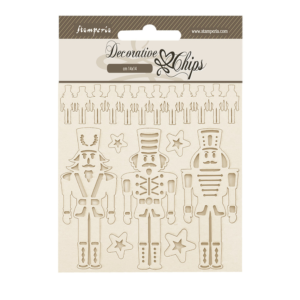 Stamperia Decorative chips cm 14x14 - The Nutcracker soldiers