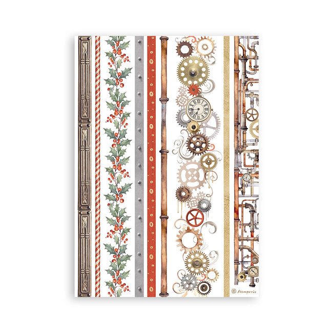 Stamperia Washi pad 8 sheets A5 - Gear up for Christmas