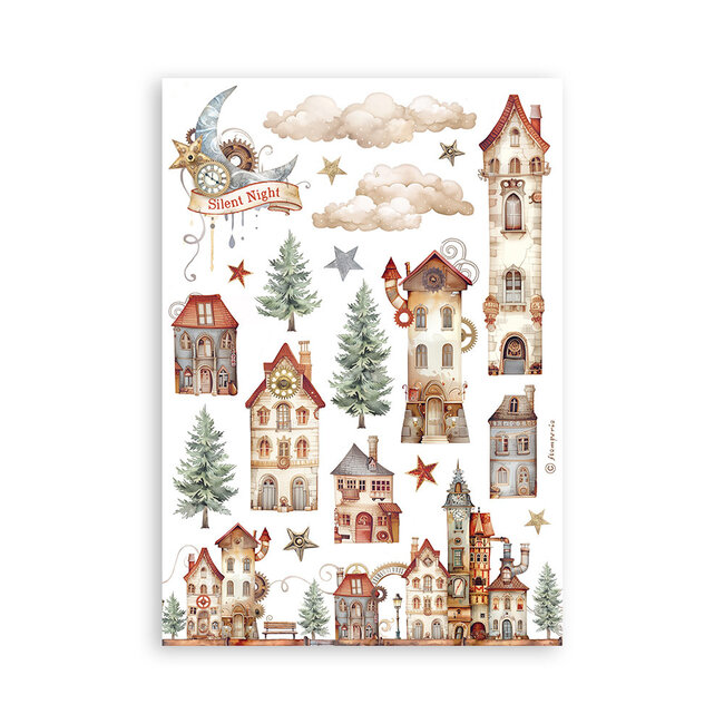 Stamperia Washi pad 8 sheets A5 - Gear up for Christmas