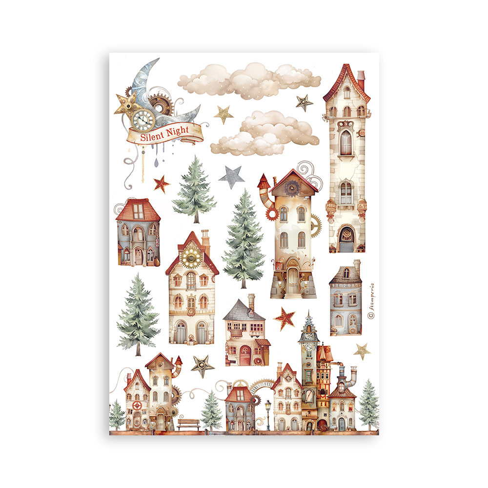 Stamperia Washi pad 8 sheets A5 - Gear up for Christmas