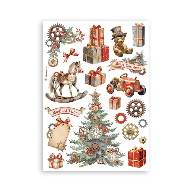 Stamperia Washi pad 8 sheets A5 - Gear up for Christmas