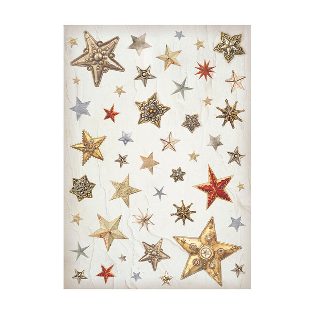 Stamperia Selection 8 Rice paper A6 backgrounds - Gear up for Christmas