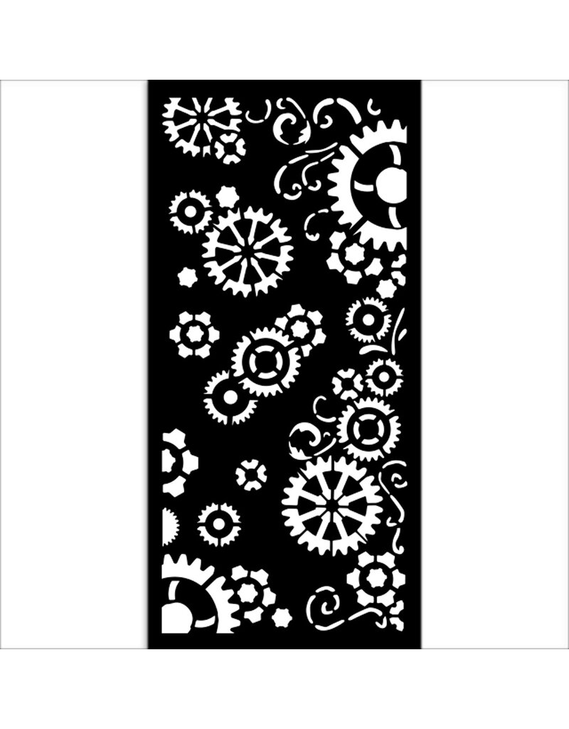 Stamperia Thick stencil cm 12X25 - Gear up for Christmas gears