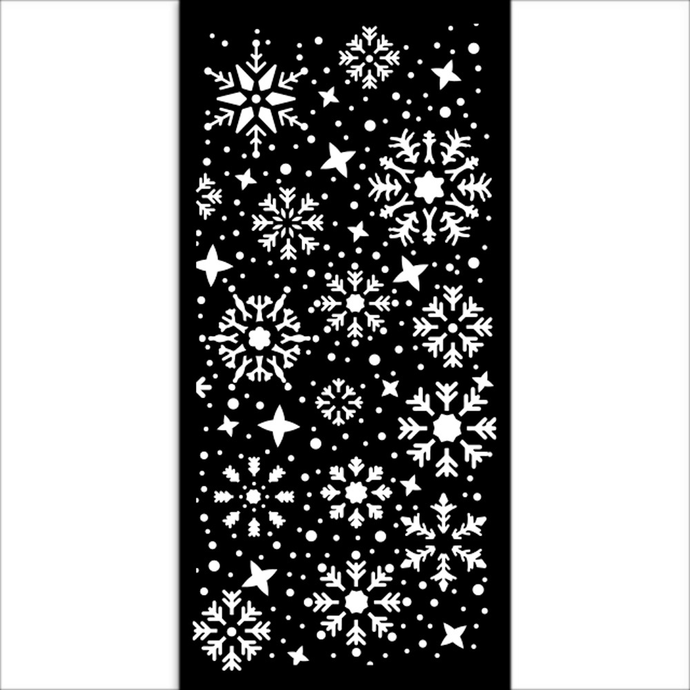 Stamperia Thick stencil cm 12X25 - Gear up for Christmas snowflakes