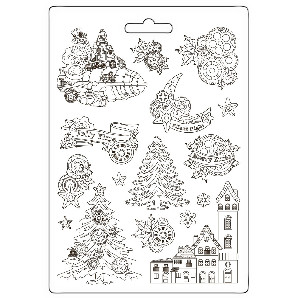 Stamperia Soft Mould A4 - Gear up for Christmas trees and elements