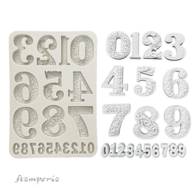 Stamperia Silicon mold A5 - Gear up for Christmas numbers