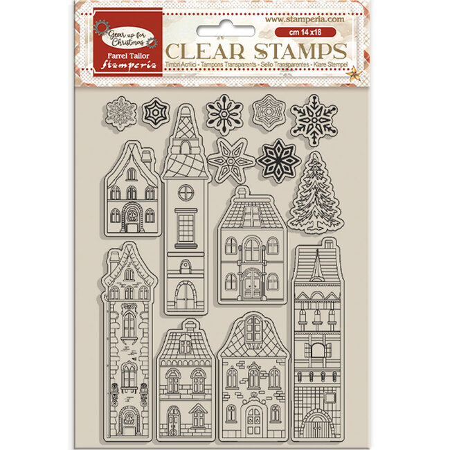Stamperia Acrylic stamp cm 14x18 - Gear up for Christmas cozy houses