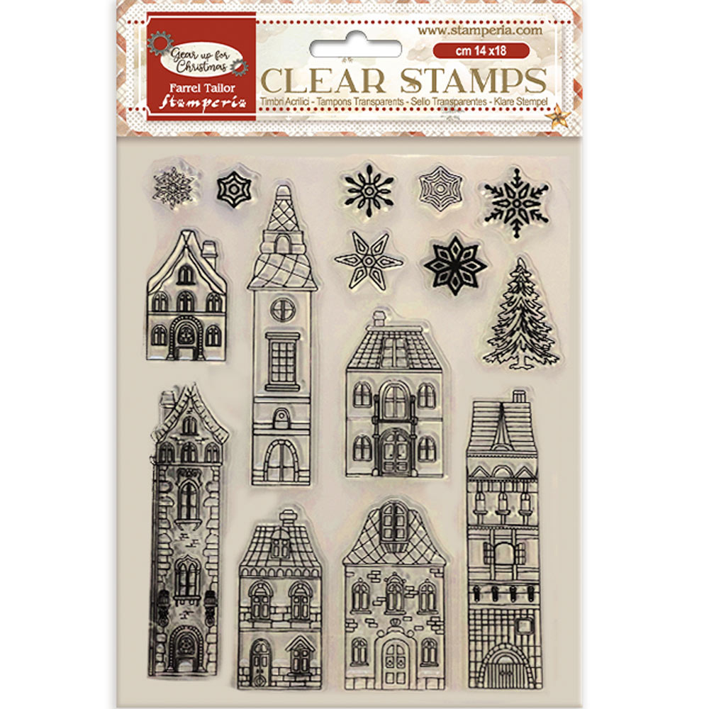 Stamperia Acrylic stamp cm 14x18 - Gear up for Christmas cozy houses