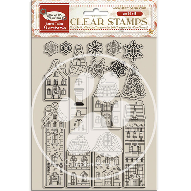 Stamperia Acrylic stamp cm 14x18 - Gear up for Christmas cozy houses