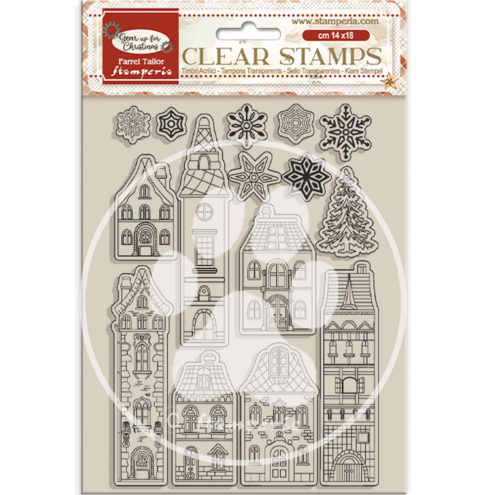 Stamperia Acrylic stamp cm 14x18 - Gear up for Christmas cozy houses