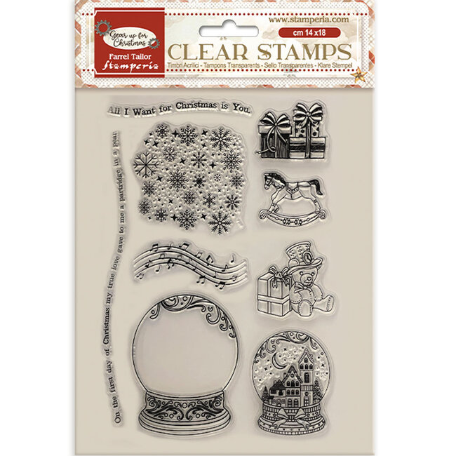 Stamperia Acrylic stamp cm 14x18 - Gear up for Christmas snowglobes