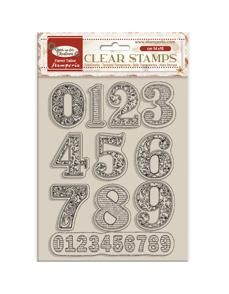 Stamperia Acrylic stamp cm 14x18 - Gear up for Christmas numbers