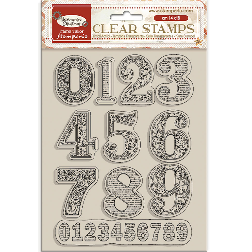 Stamperia Acrylic stamp cm 14x18 - Gear up for Christmas numbers