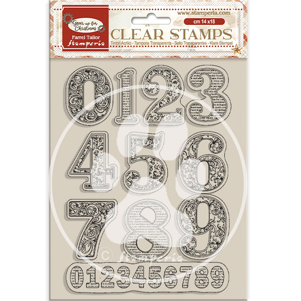 Stamperia Acrylic stamp cm 14x18 - Gear up for Christmas numbers