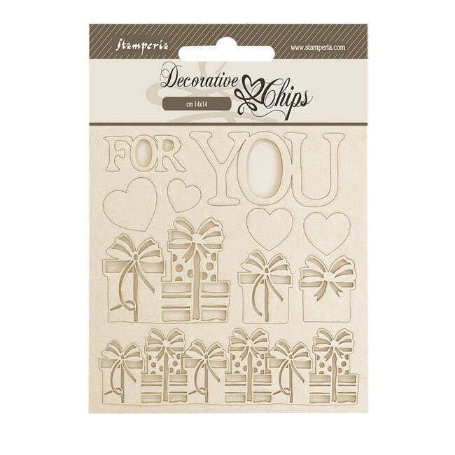 Stamperia Decorative chips cm 14x14 - Gear up for Christmas for you