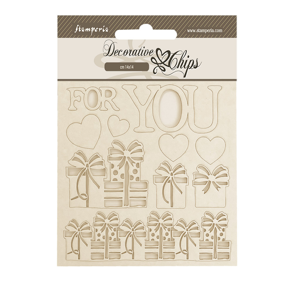 Stamperia Decorative chips cm 14x14 - Gear up for Christmas for you