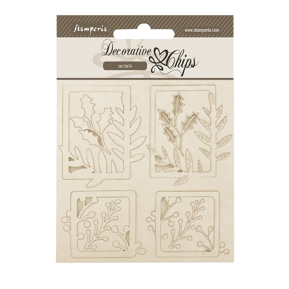 Stamperia Decorative chips cm 14x14 - Gear up for Christmas 4 squares