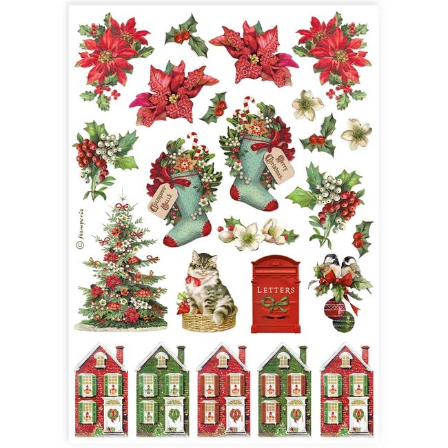Stamperia Selection 6 Rice paper A4 - Classic Christmas