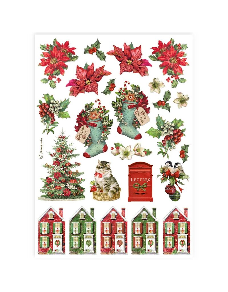 Stamperia Selection 6 Rice paper A4 - Classic Christmas