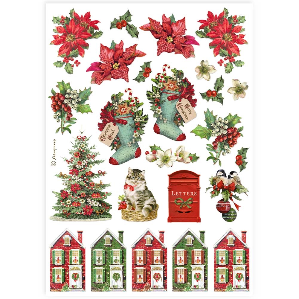 Stamperia Selection 6 Rice paper A4 - Classic Christmas