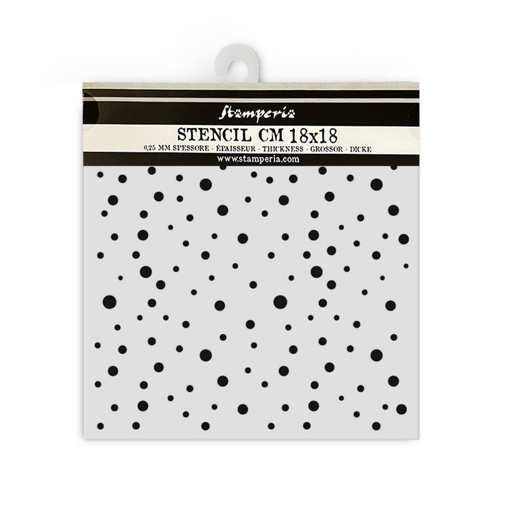 Stamperia Thick stencil cm 18X18 - Classic Christmas dots pattern