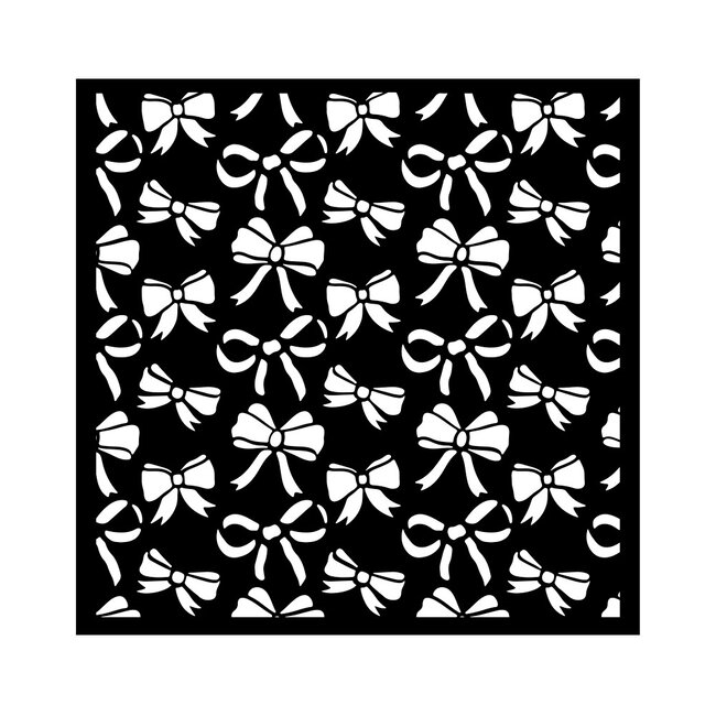 Stamperia Thick stencil cm 18X18 - Classic Christmas ribbons pattern