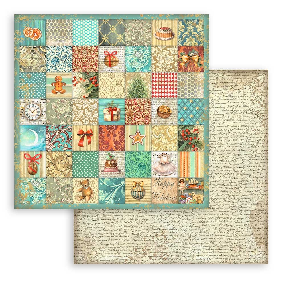 Stamperia Scrapbooking Small Pad 10 sheets cm 20,3X20,3 (8"X8") Backgrounds Selection - The  Nutcracker