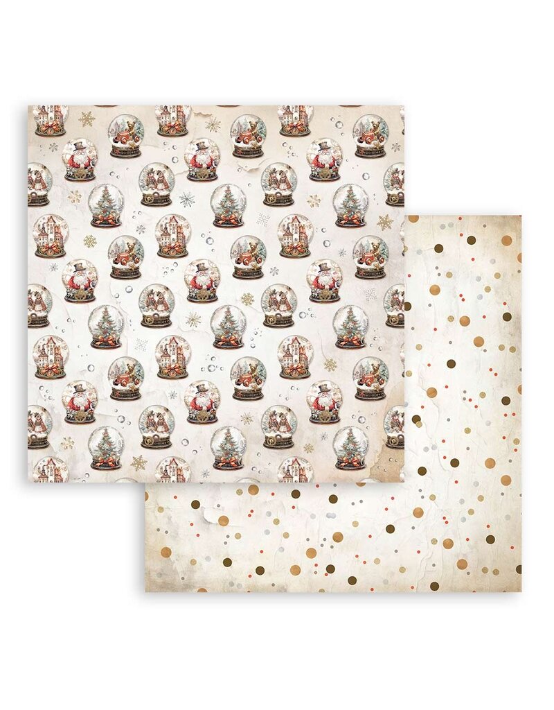 Stamperia Scrapbooking Small Pad 10 sheets cm 20,3X20,3 (8"X8") Backgrounds Selection - Gear up for Christmas