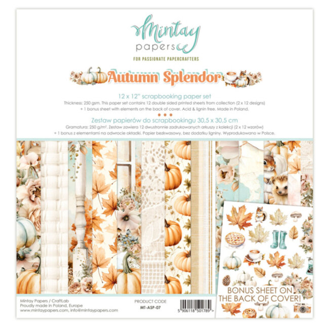 Mintay papers 12 X 12 PAPER SET - AUTUMN SPLENDOR