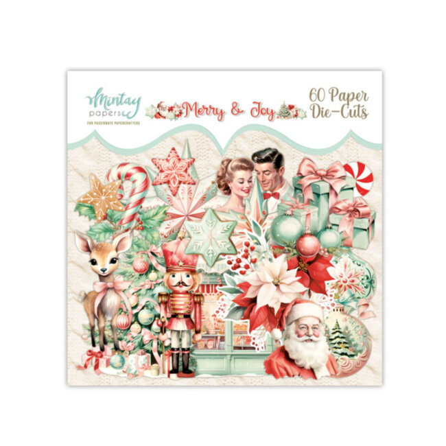 Mintay papers PAPER DIE-CUTS - MERRY & JOY, 60 PCS