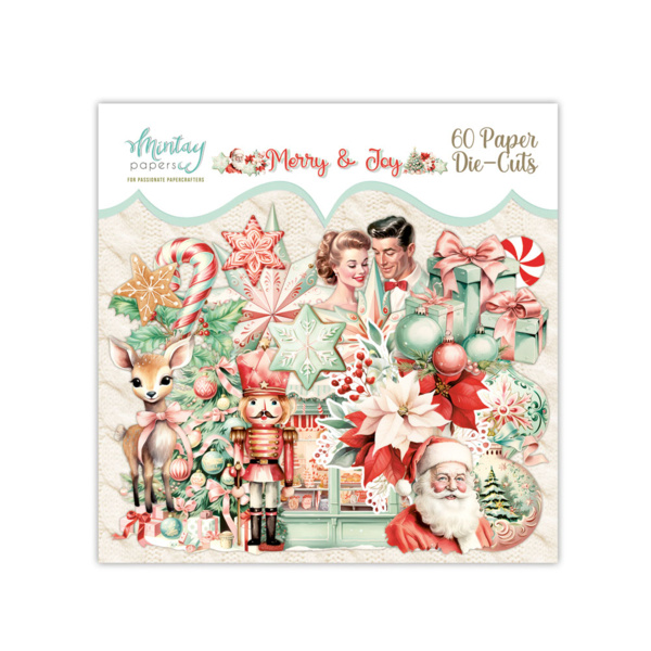 Mintay papers PAPER DIE-CUTS - MERRY & JOY, 60 PCS