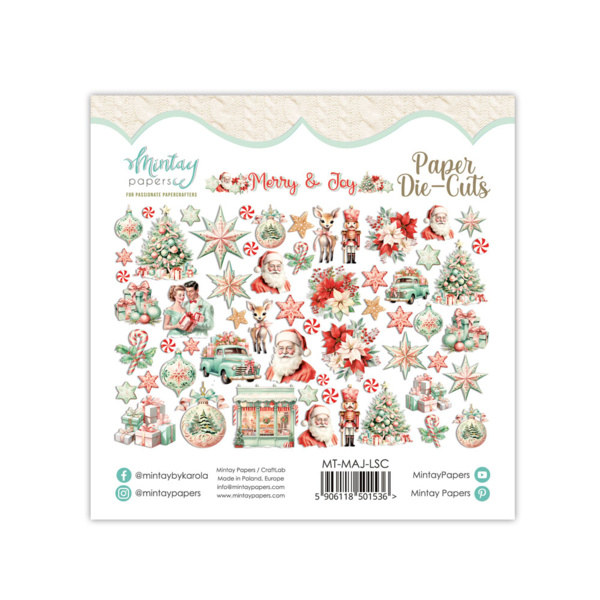 Mintay papers PAPER DIE-CUTS - MERRY & JOY, 60 PCS