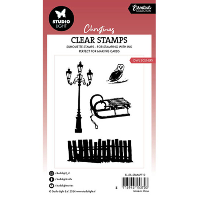 Studio Light SL Clear Stamp Owl scenery Essentials nr.710