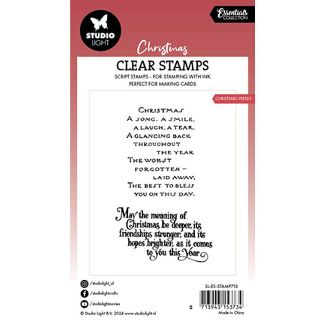 Studio Light SL Clear Stamp Christmas verses Essentials nr.713