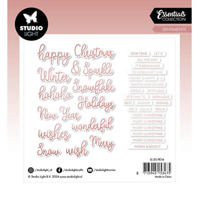Studio Light SL Paper Elements Rosegold Sentiments Essentials nr.14