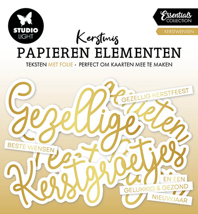 Studio Light SL Paper Elements Golden Kerstwensen Essentials nr.16