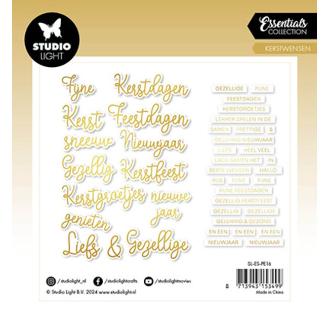 Studio Light SL Paper Elements Golden Kerstwensen Essentials nr.16