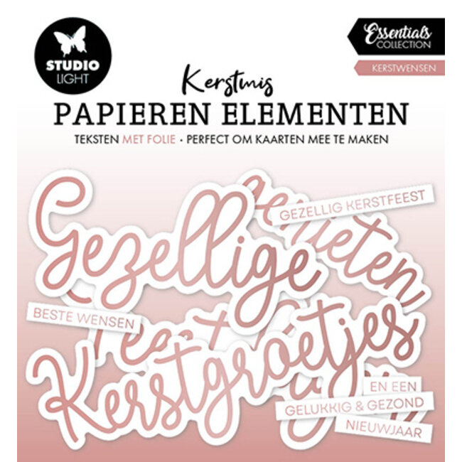 Studio Light SL Paper Elements Rosegold Kerstwensen Essentials nr.17