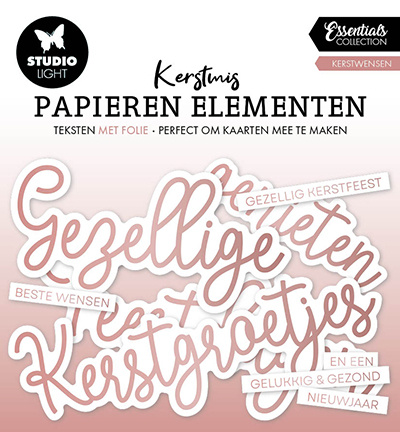 Studio Light SL Paper Elements Rosegold Kerstwensen Essentials nr.17