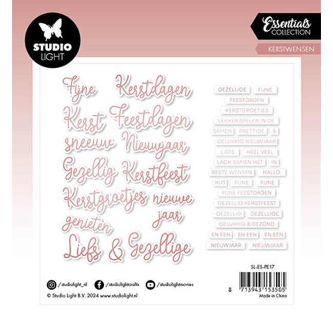 Studio Light SL Paper Elements Rosegold Kerstwensen Essentials nr.17