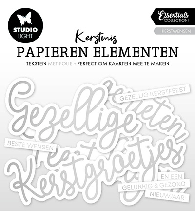 Studio Light SL Paper Elements Silver Kerstwensen Essentials nr.18
