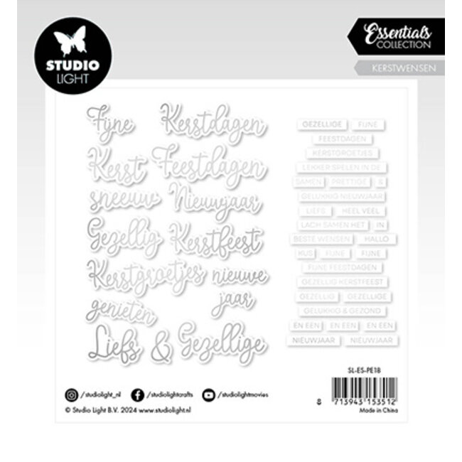 Studio Light SL Paper Elements Silver Kerstwensen Essentials nr.18