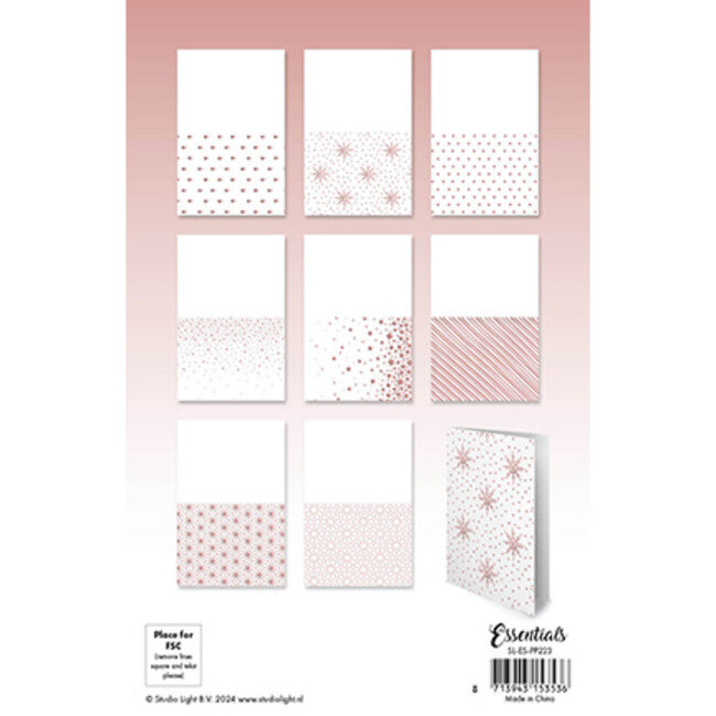 Studio Light SL Foiled Cards Rosegold patterns Essentials nr.223